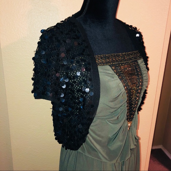 CEJON Black Sequin Open Knit Shrug/Bolero Sz M/L - Picture 5 of 8